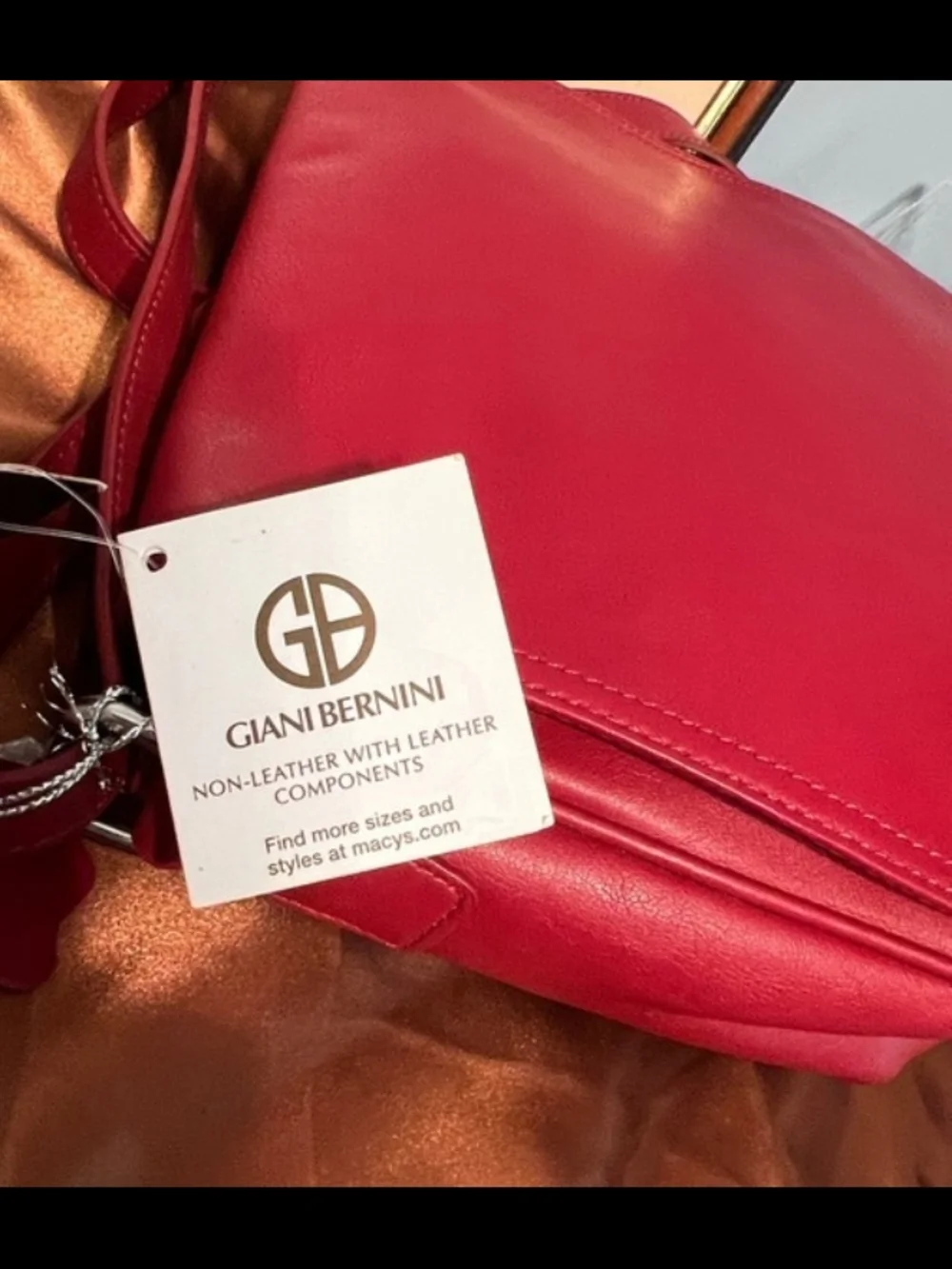 Giani Bernini Red Leather Crossbody Satchel! NWT